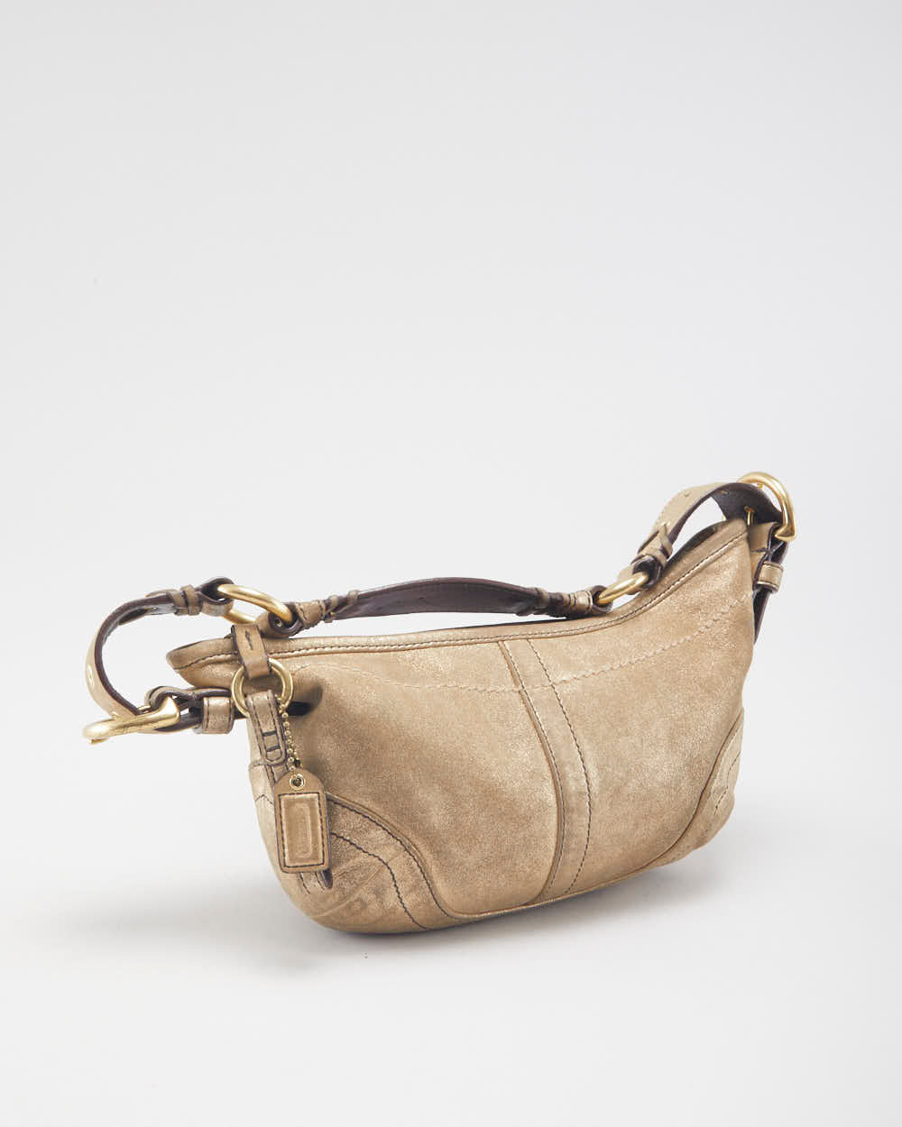 Bolso Mini Coach De Piel Dorada Rokit