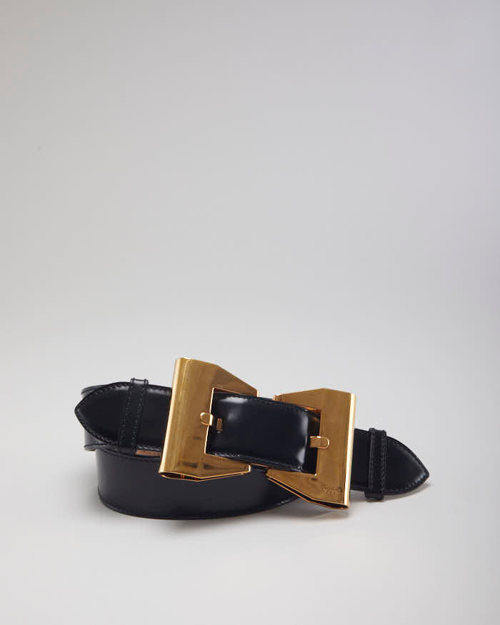 Gucci Bow Buckle belt black patent leather Gucci Patent Leather Bow Accents Belt - Black Belts  main image 4