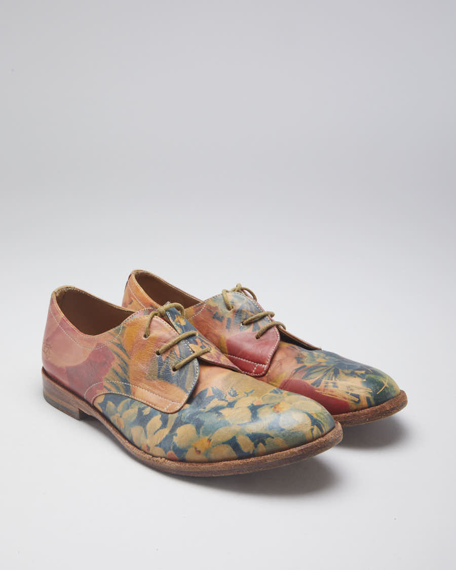 John Fluevog Leather Floral Shoes EU 37 Rokit