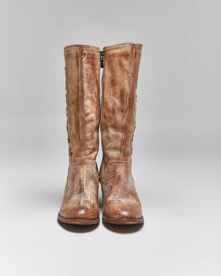 Vintage Roan Lace-up Style Cowboy Boots - UK6