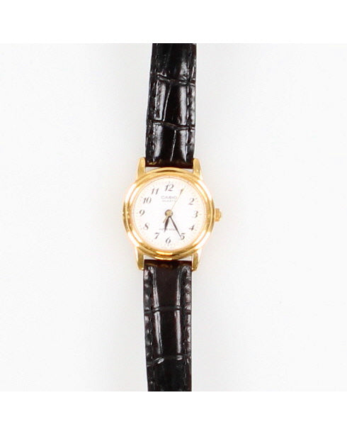 Vintage 90s Casio Thin Strap Leather Watch - O/S