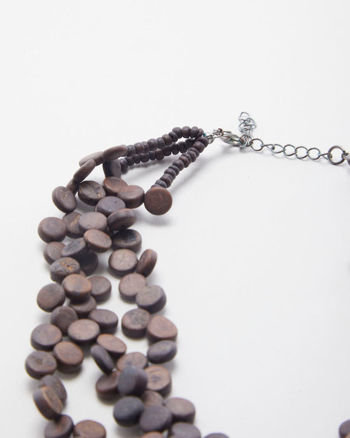 Vintage Beaded Wood Necklace