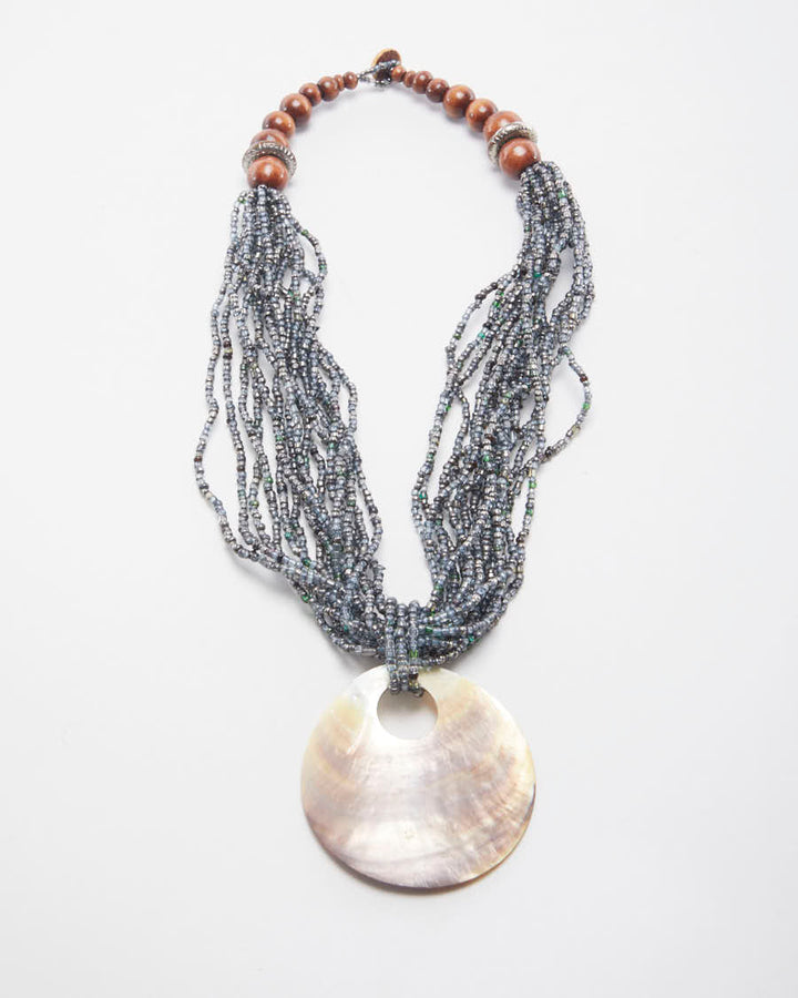 Vintage Mother of Pearl Shell Beaded Necklace