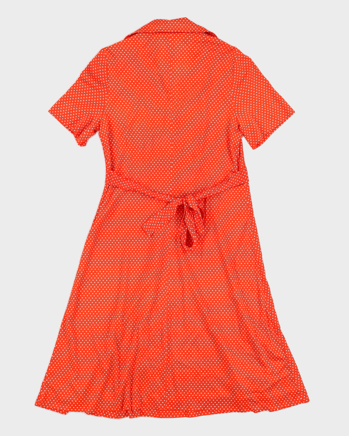 Vintage 70s Jerell Of Texas Orange & White Polka Dot Mini Dress - S