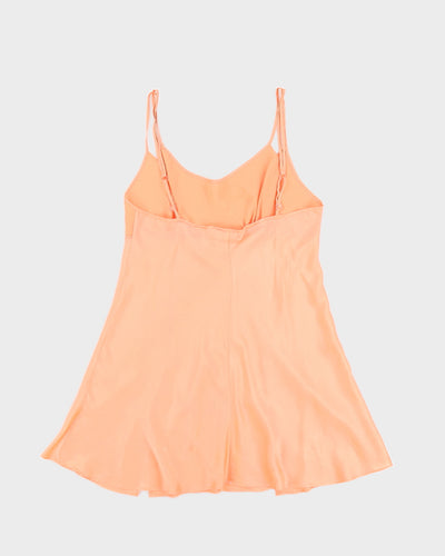 Y2K Orange Silk Slip Dress - S