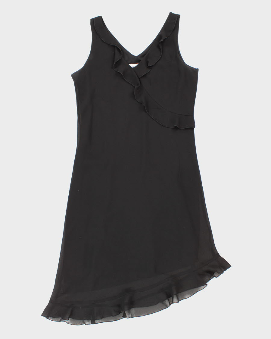 Vintage 90s Jessica Black Ruffled Romantic Mesh Dress