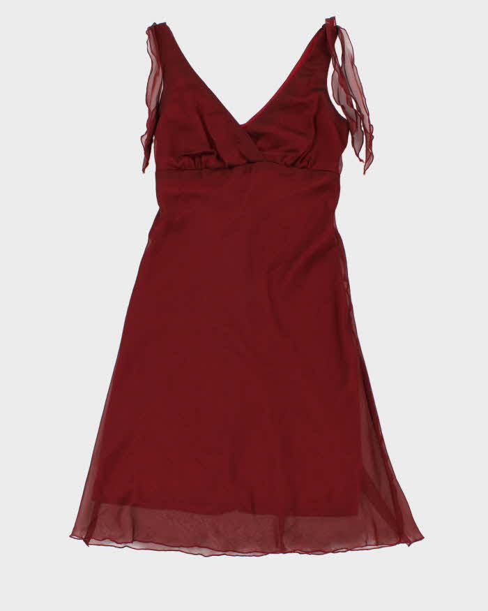 Vintage Woman's Burgundy Iridescent Evening Dress - M