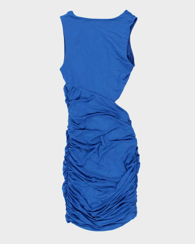 Vintage Woman's Blue Bebe ruched Evening Dress - XXS