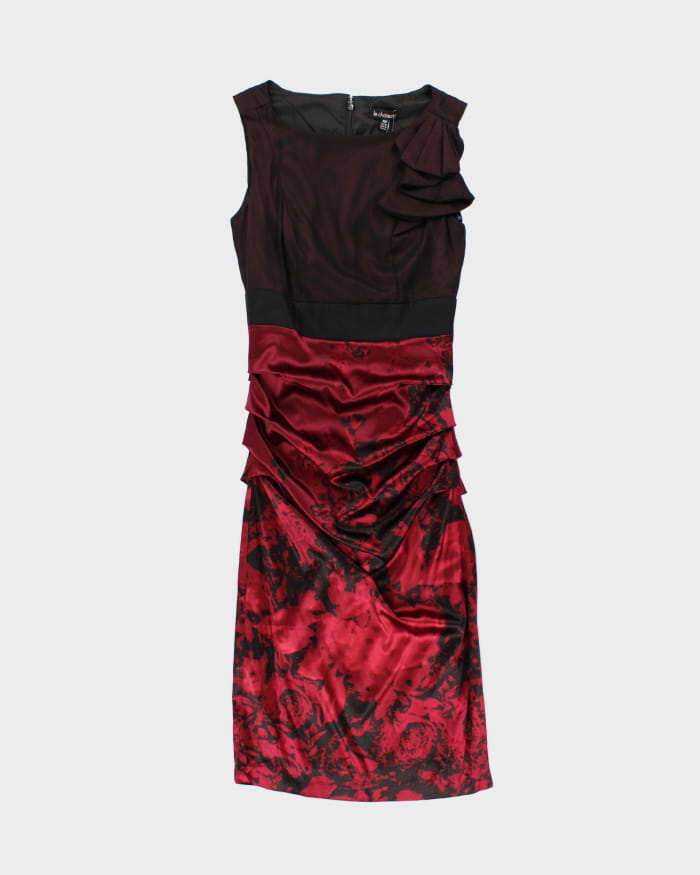Vintage 90s Le Chateau Silk Blend Rouched Evening Dress XXS Rokit