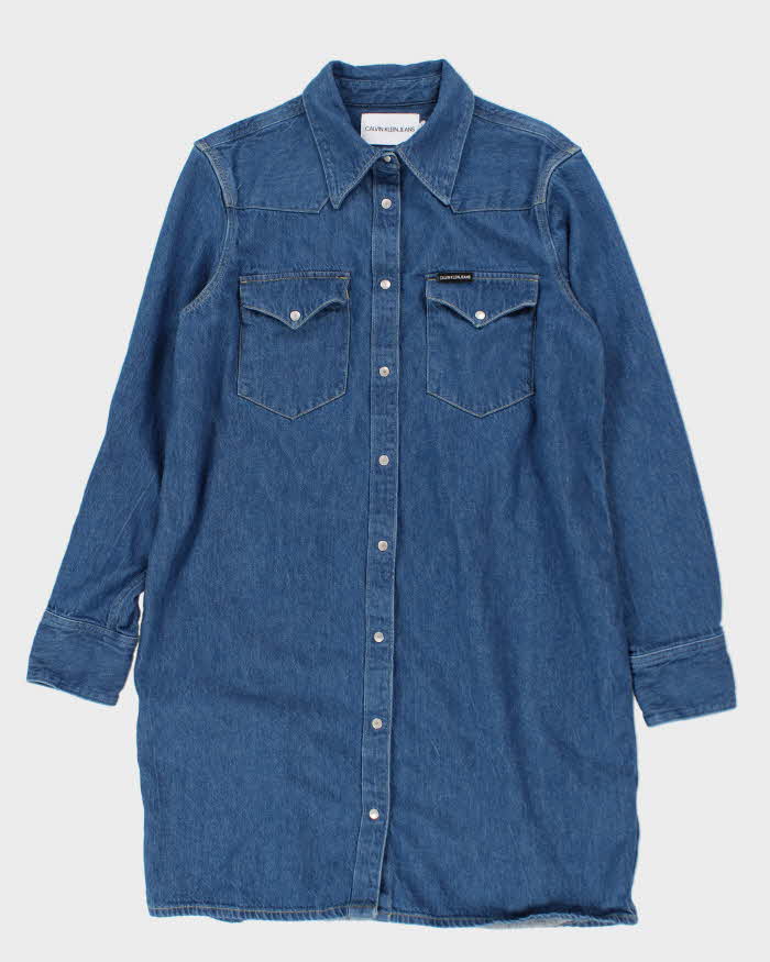 Calvin Klein Denim Long Sleeve Dress - XL Rokit Calvin Klein Denim Long Sleeve Dress - XL Rokit