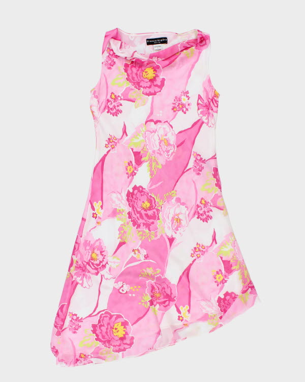Vintage 90s Bianca Nygard Floral Cowl Neck Dress - M
