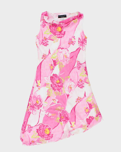 Vintage 90s Bianca Nygard Floral Cowl Neck Dress - M
