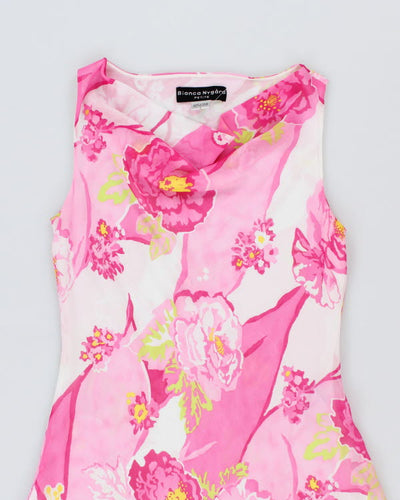 Vintage 90s Bianca Nygard Floral Cowl Neck Dress - M