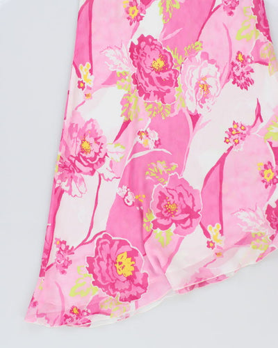 Vintage 90s Bianca Nygard Floral Cowl Neck Dress - M