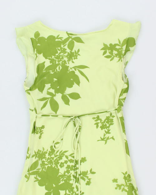 Y2k 00s Janette Floral Green Dress - L