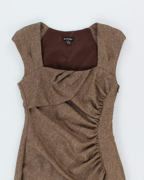 Y2k 00s Le Chateau Ruched Wool Dress - S