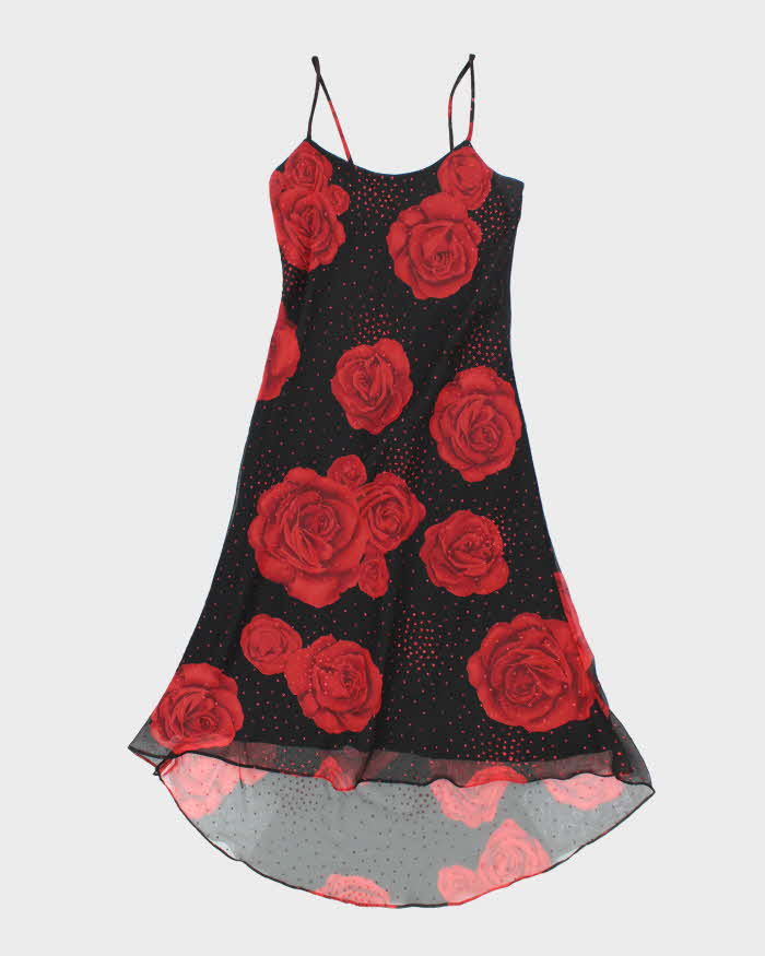 Y2k 00s Fair Weather Floral Glittery Dress - S Rokit Y2k 00s Fair Weather Floral Glittery Dress - S Rokit