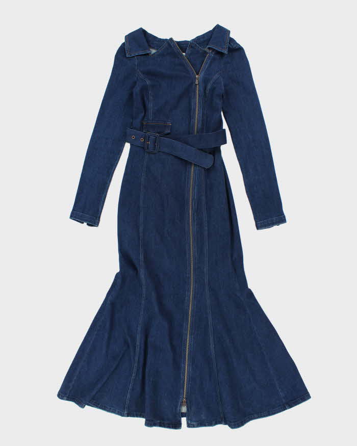 Y2k 00s Miss Sixty Denim Long Sleeve Dress XS