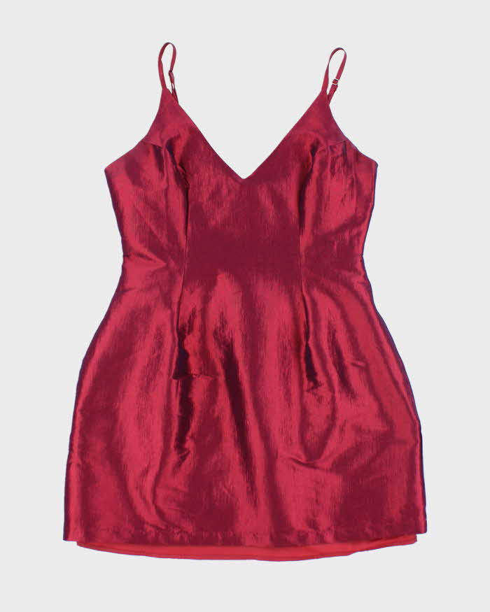 y2k mini dresses Vintage Y2k 00s Red Iridescent Mini Dress