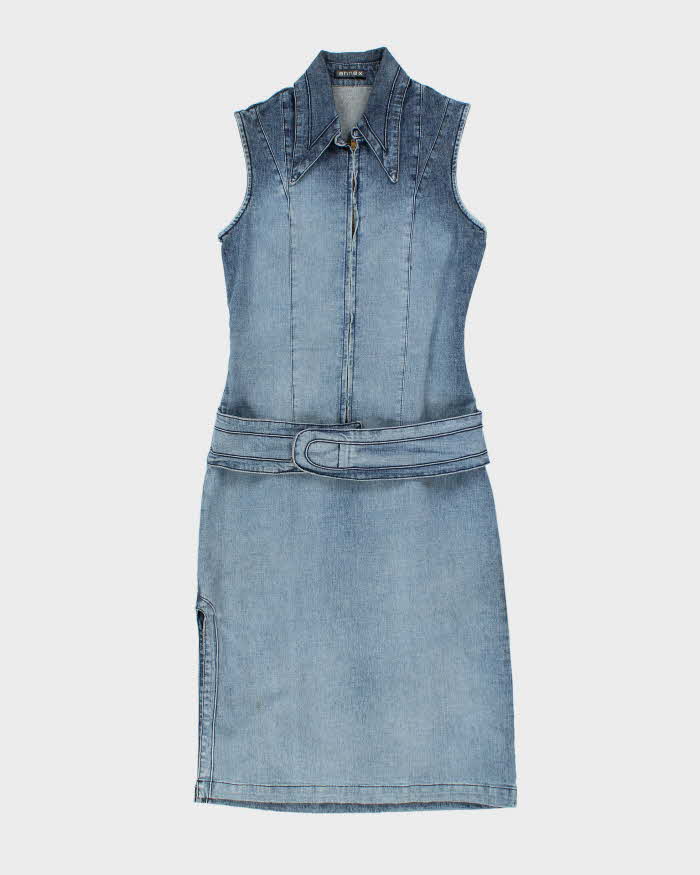 shoes to wear with denim dress Women's Already Iconic Halter Denim Mini Dress in Light Blue main image 0