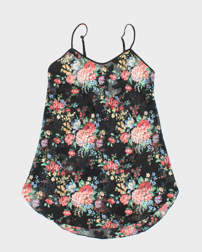 Vintage 90s Linda Bis Sheer Floral Slip Dress- M Rokit Vintage 90s Linda Bis Sheer Floral Slip Dress- M Rokit