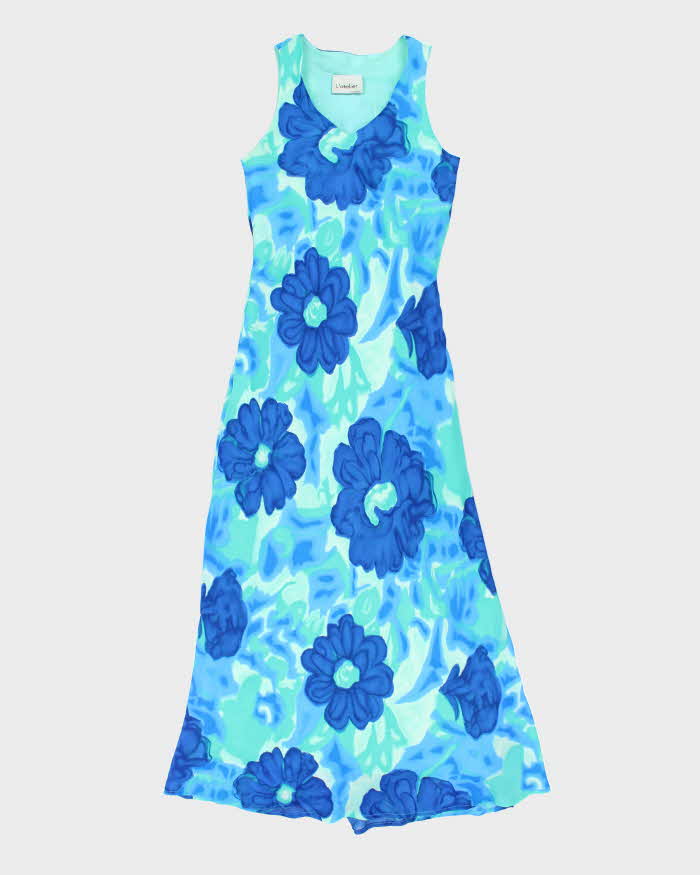 navy blue dress for baby girl Vintage 90s L'atelier Floral Maxi Dress- XS – Rokit