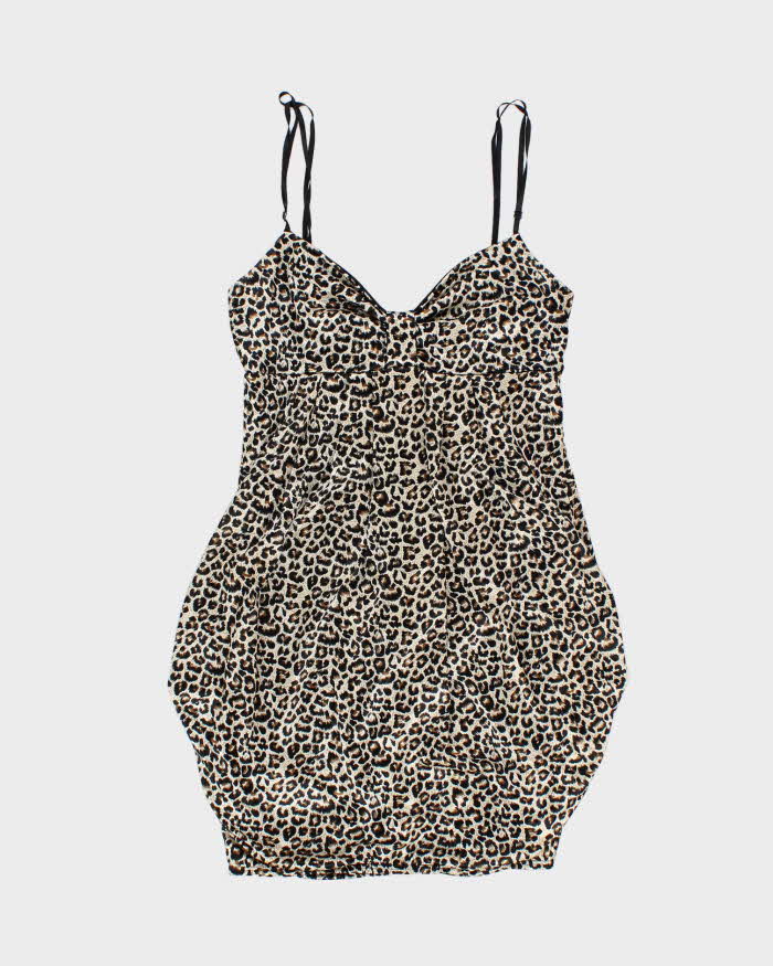 Vintage Y2k 00s Ruby Rox Leopard Print Bubble Dress - S