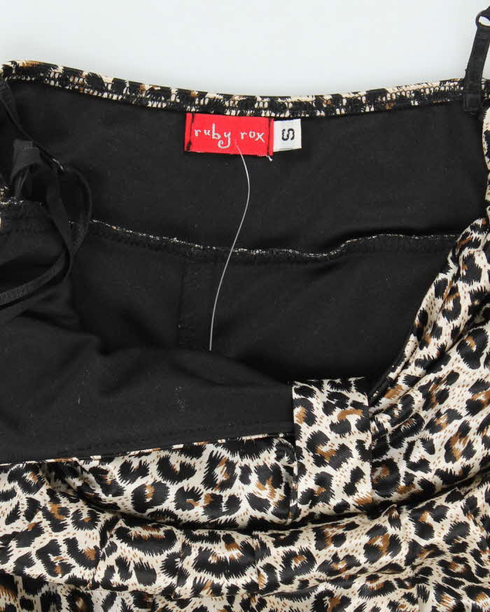 Vintage Y2k 00s Ruby Rox Leopard Print Bubble Dress - S