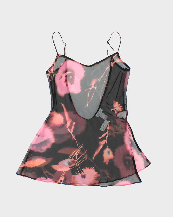 Deadstock Vintage Y2k 00s La Senza Mesh Backless Mini Slip Dress - S