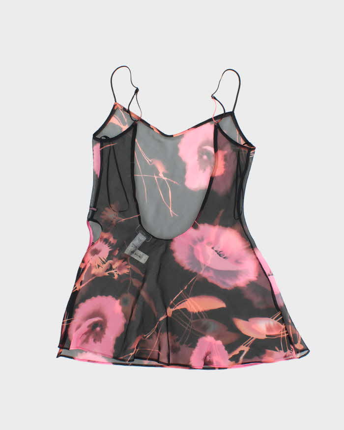 Deadstock Vintage Y2k 00s La Senza Mesh Backless Mini Slip Dress - S