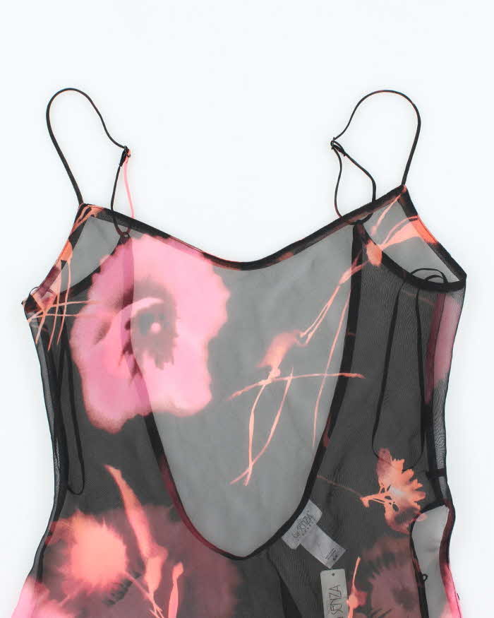 Deadstock Vintage Y2k 00s La Senza Mesh Backless Mini Slip Dress - S