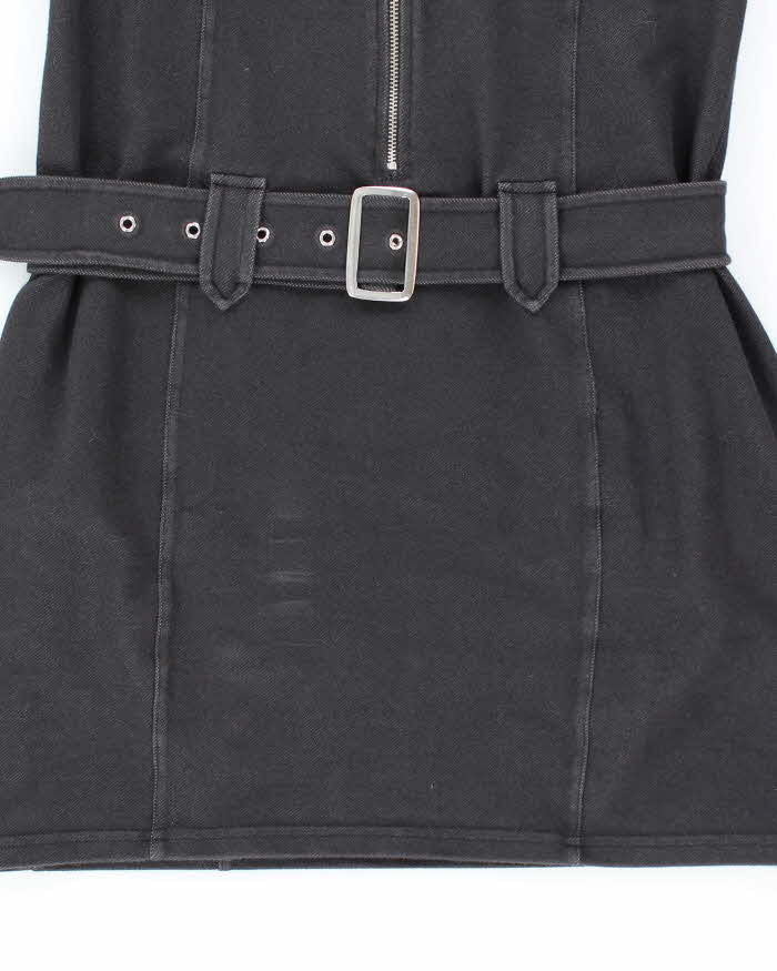 Guess Stretchy Black Belted Knee Length Leisure Dress - L