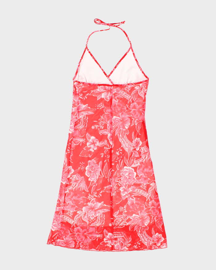 Vintage Y2k 00s Suzy Floral Halter Neck Dress - M