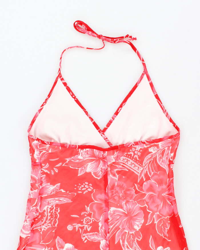 Vintage Y2k 00s Suzy Floral Halter Neck Dress - M