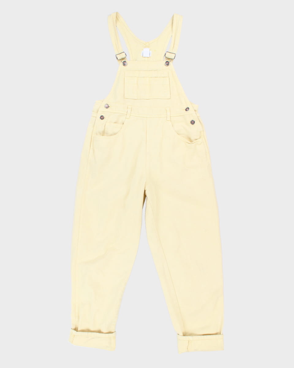 Vintage 90s Moda International Yellow Denim Dungarees S Rokit