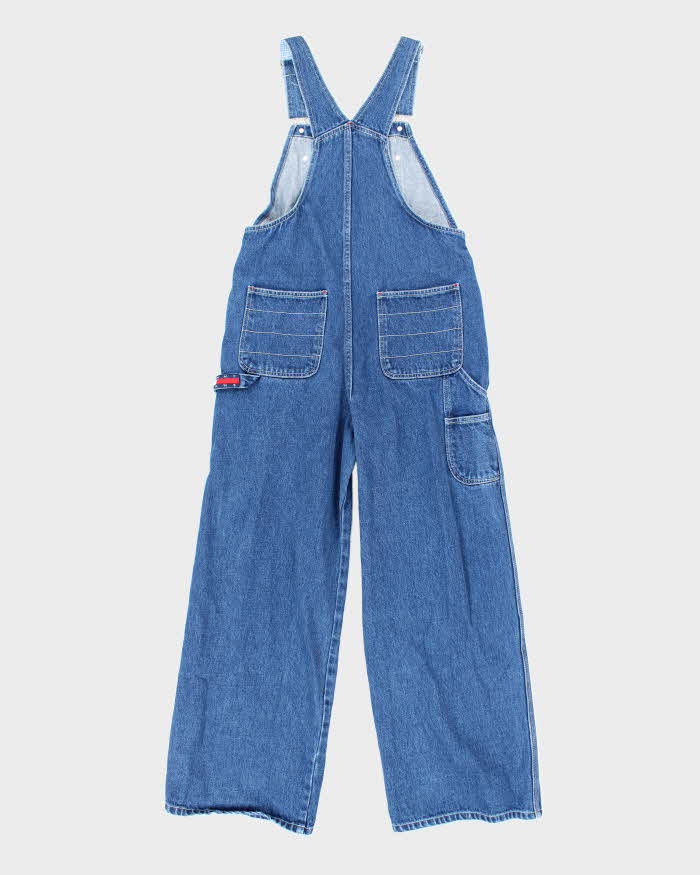 Vintage Women's Y2K Tommy Hilfiger Wide Leg Dark Wash Denim Dungarees - W32 L27