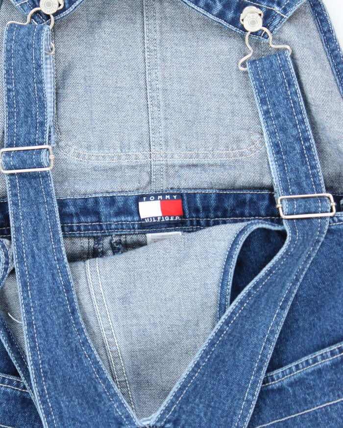 Vintage Women's Y2K Tommy Hilfiger Wide Leg Dark Wash Denim Dungarees - W32 L27