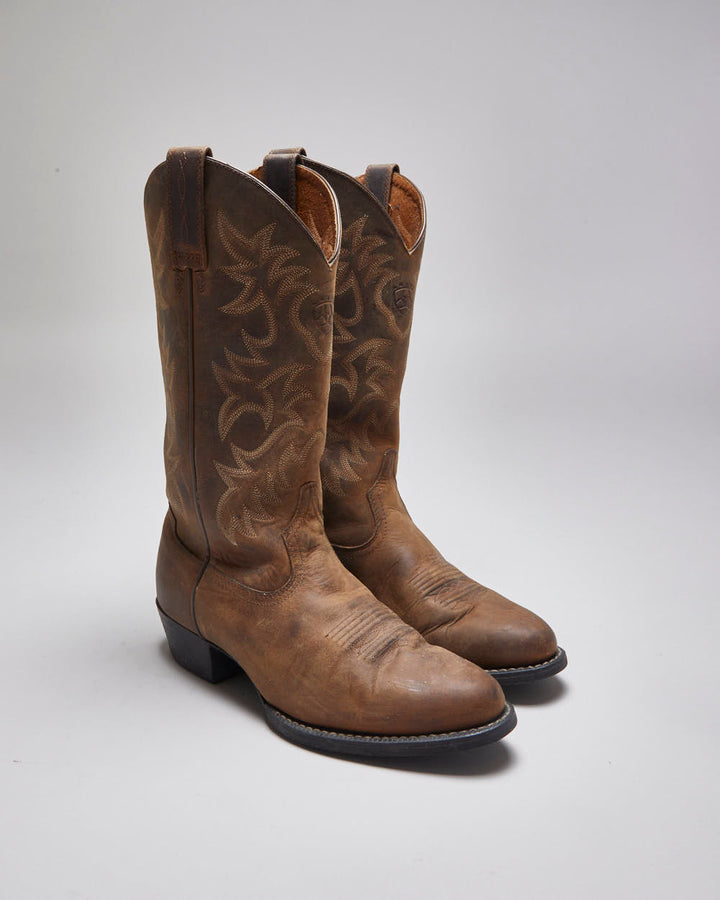 Vintage Ariat Brown Leather Cowboy Boots - UK 6.5