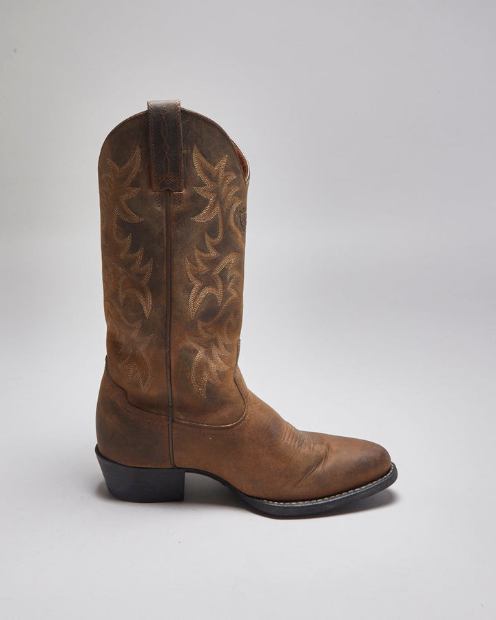 Vintage Ariat Brown Leather Cowboy Boots - UK 6.5