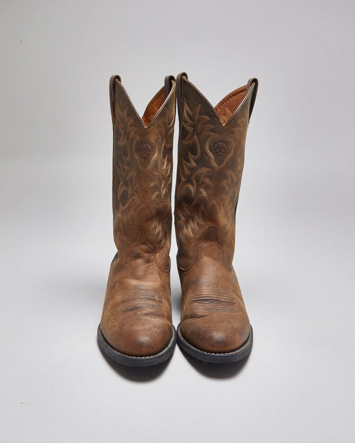 Vintage Ariat Brown Leather Cowboy Boots - UK 6.5