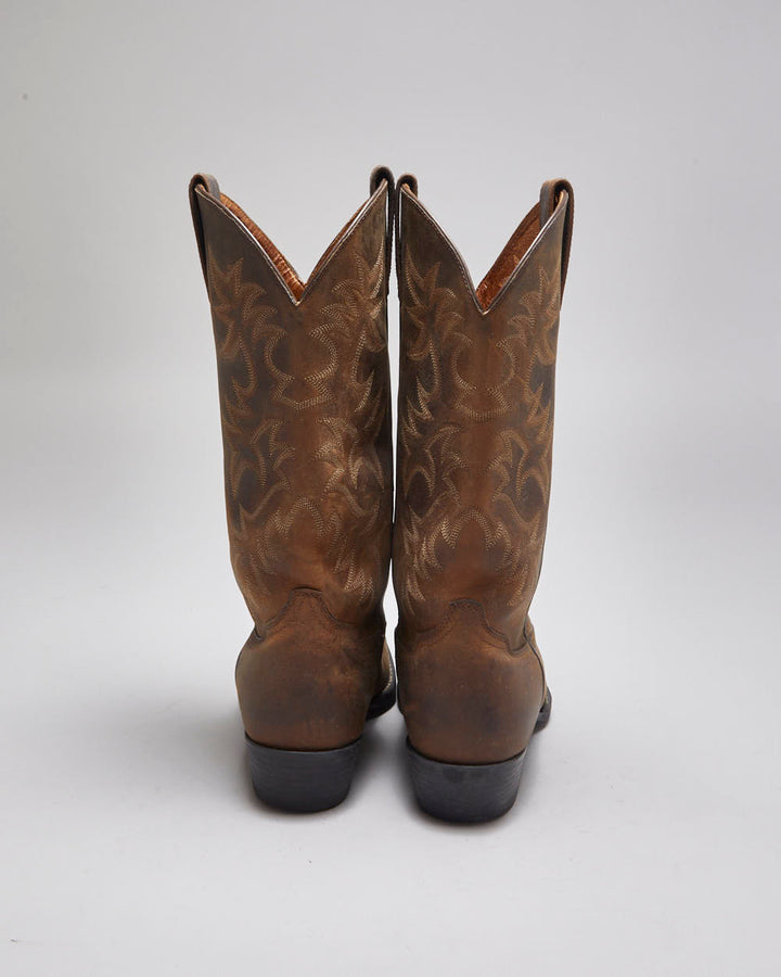 Vintage Ariat Brown Leather Cowboy Boots - UK 6.5