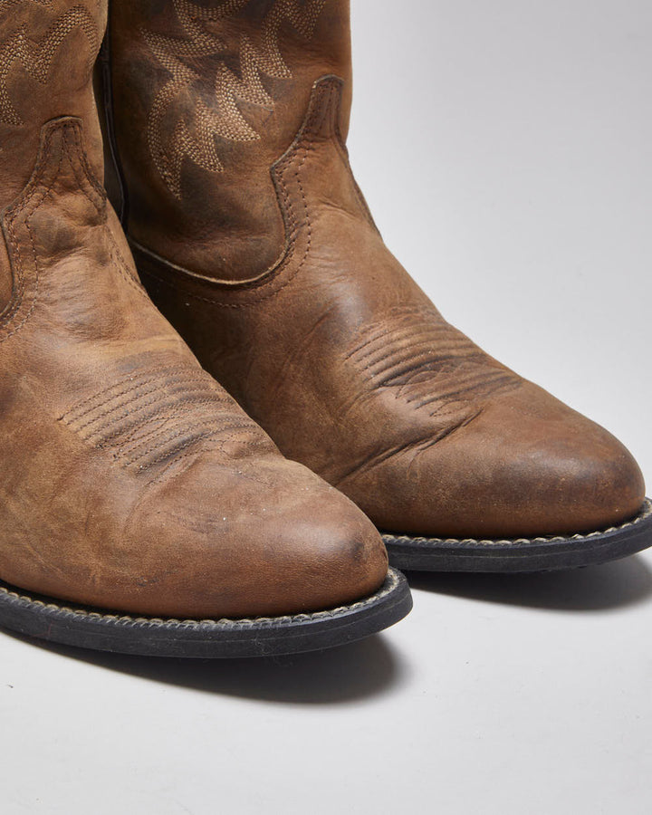 Vintage Ariat Brown Leather Cowboy Boots - UK 6.5