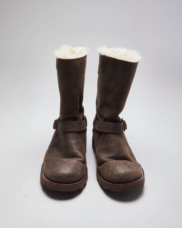 Vintage Women's Ugg Leather Insulated Buckle Ankle Boots - UK 4.5