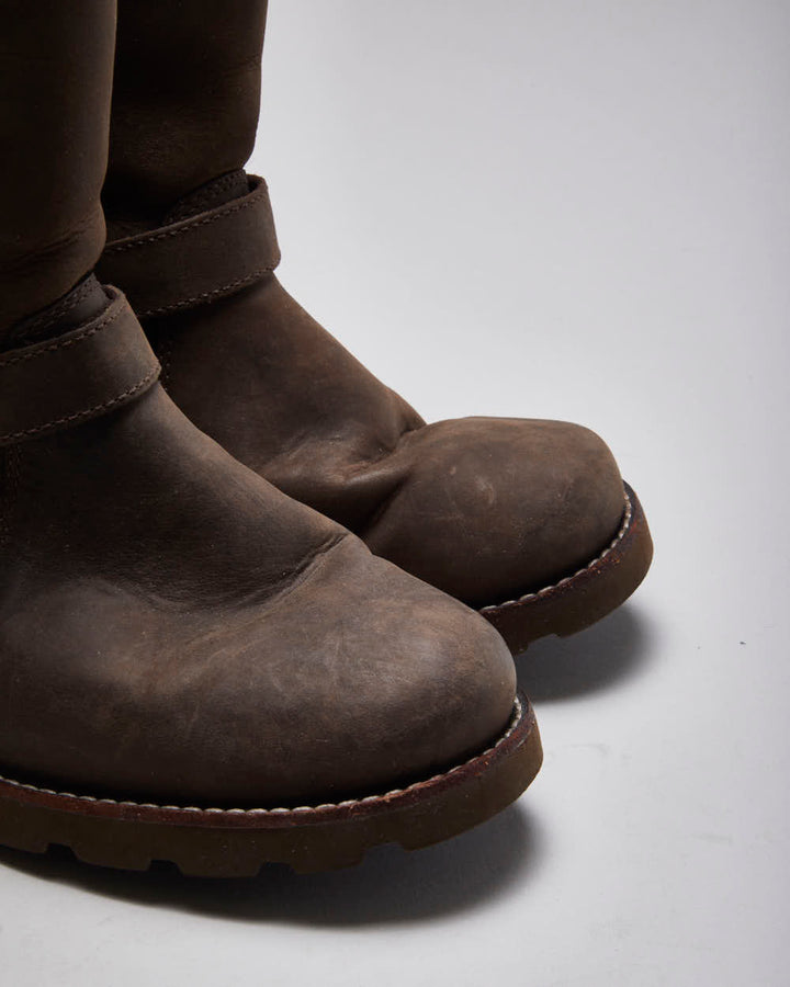 Vintage Women's Ugg Leather Insulated Buckle Ankle Boots - UK 4.5