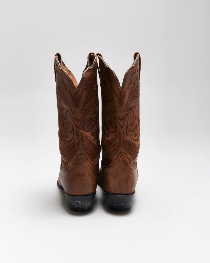 Vintage Ariat Brown Leather Cowboy Boots - UK5