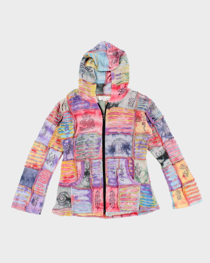 Patchwork tie dye hoodie on sale