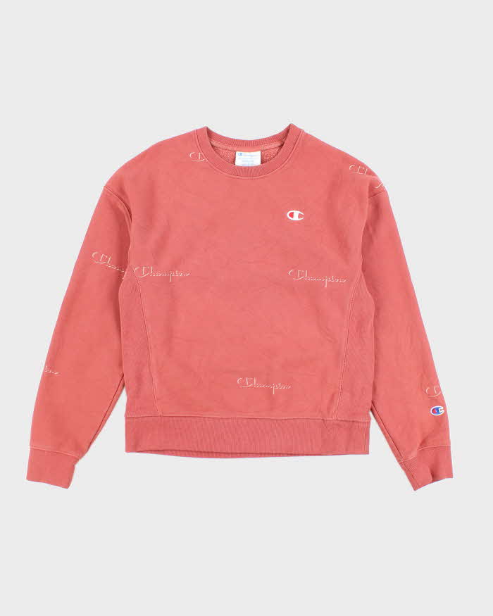 00s Champion REVERSE WEAVE ジョージタウン大学 L Champion Reverse Weave Sweater Adult Small Script Spellout Pullover 00s  White