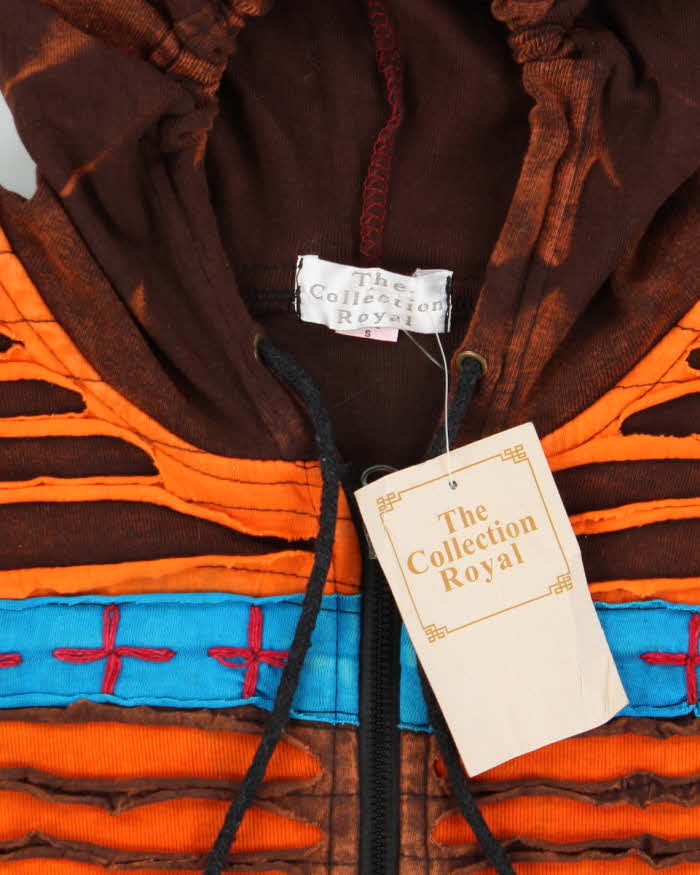 Vintage Y2k Deadstock Textured Long Zip-Up Hoodie- S