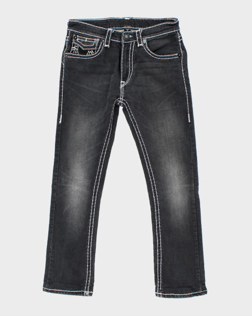 00s USA製 TRUE RELIGION フレア ブラックデニム y2k Rare 2000s True Religion Embroidered Joey Jeans Excellent