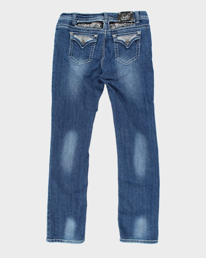 Vintage Y2K Gothic Style Dark Wash Flared Jeans - W28 L30